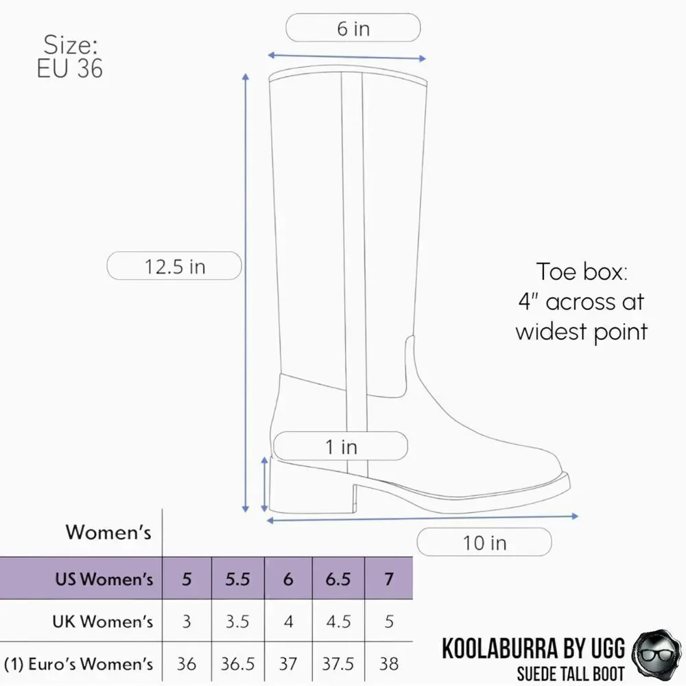 UGG KOOLABURRA PEACE TALL BOOTS CHESTNUT SUEDE SHEEPSKIN FLYING BIRDS DOVE FLOCK